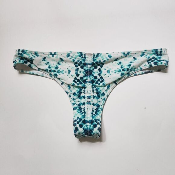 Hollister Swim Blue & White Tie Dye Bikini Size 36B Top & Large Bottom - Picture 10 of 11